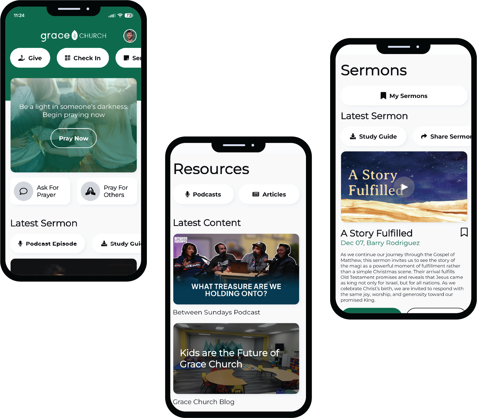Grace app screenshots